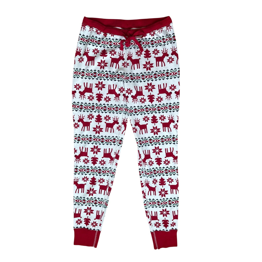 Hanna Andersson Adult Holiday Pajama Pants in Reindeer Print Size Medium